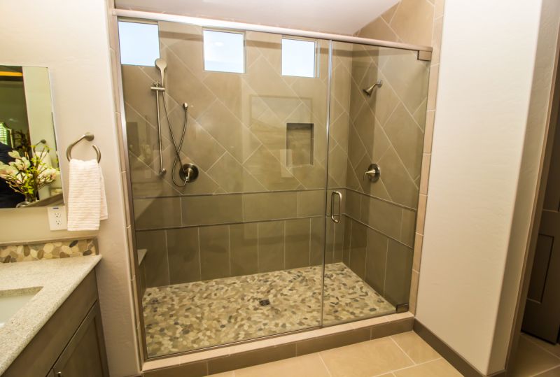 Corner Walk-in Shower with Clear Glass