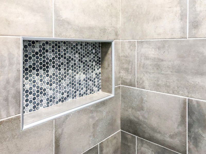 Compact Shower with Built-in Niche